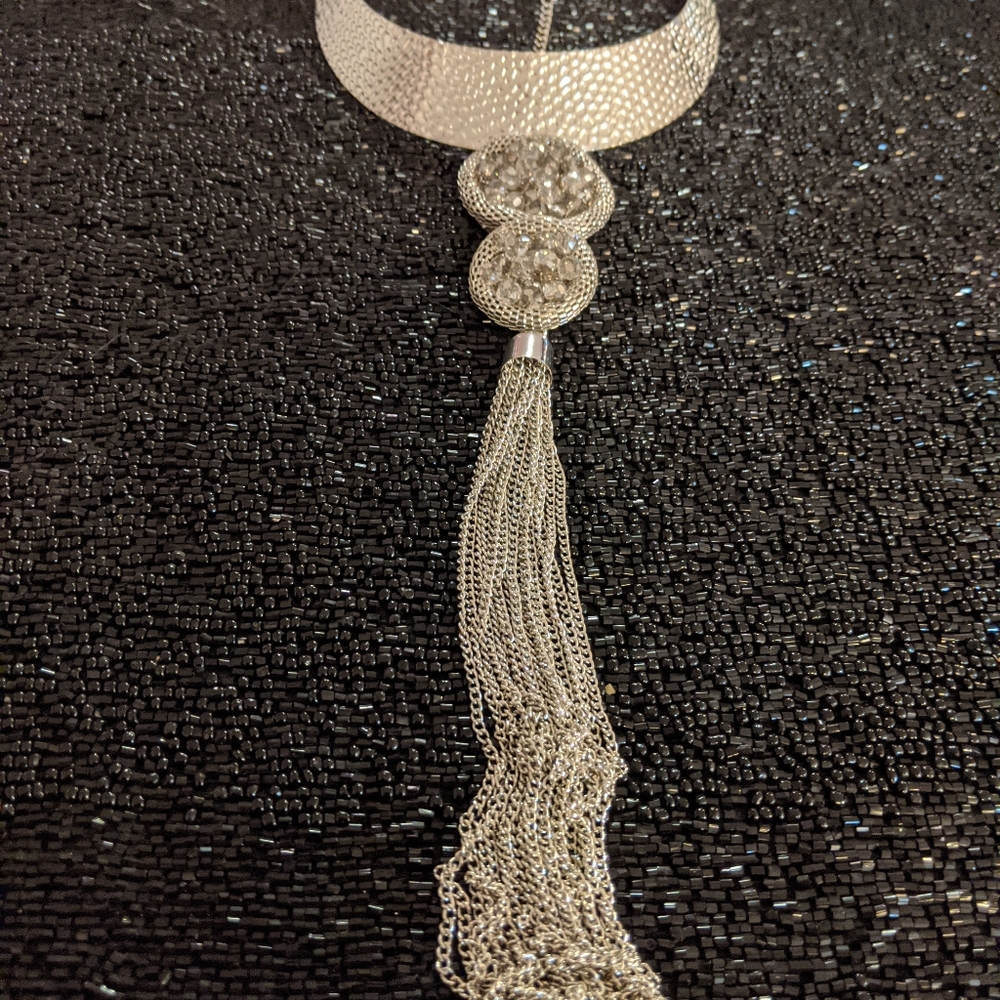 Statement Collar Necklace With Drop - image 1